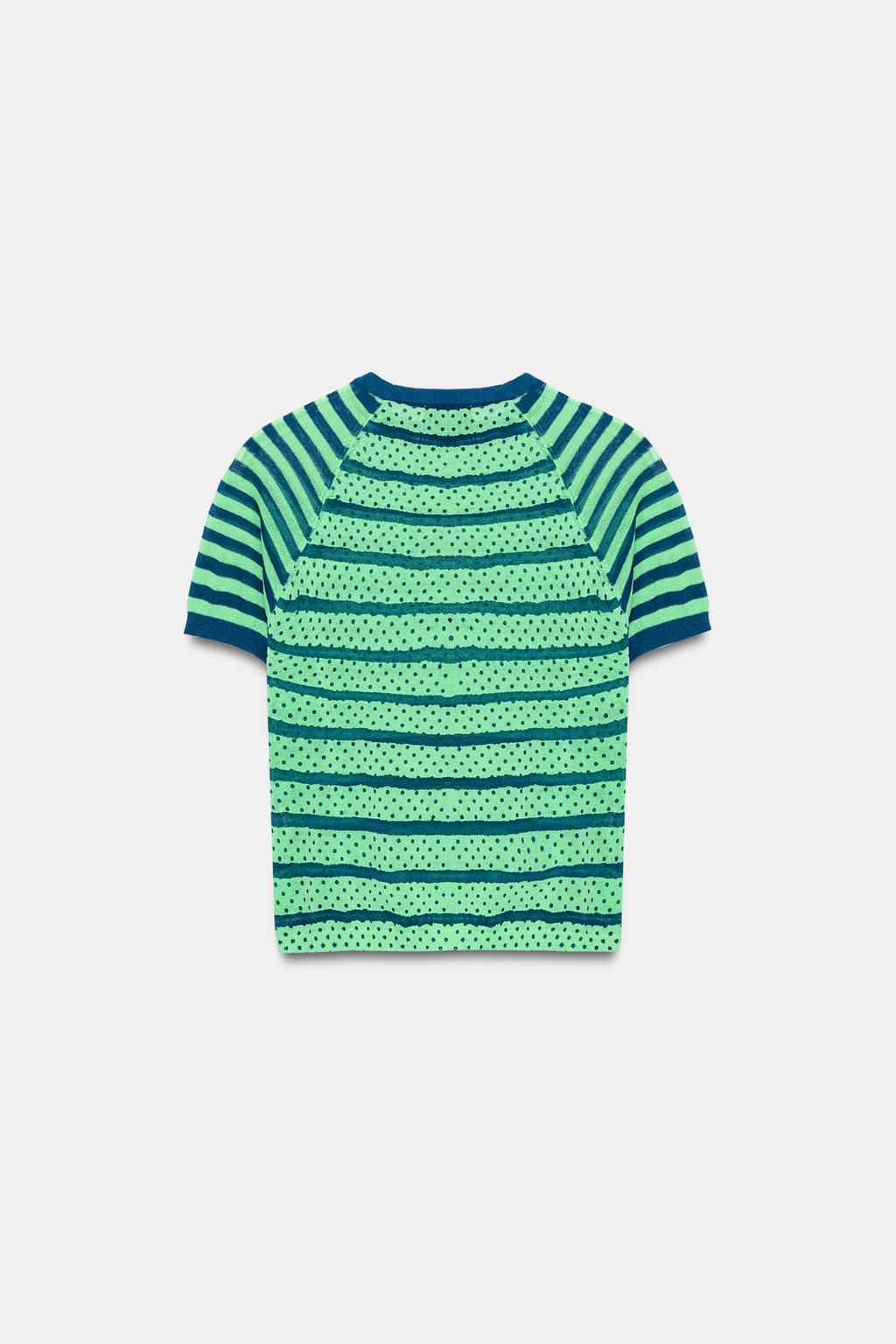 ТРИКОТАЖНЫЙ ТОП В ПОЛОСКУ И ГОРОШЕК