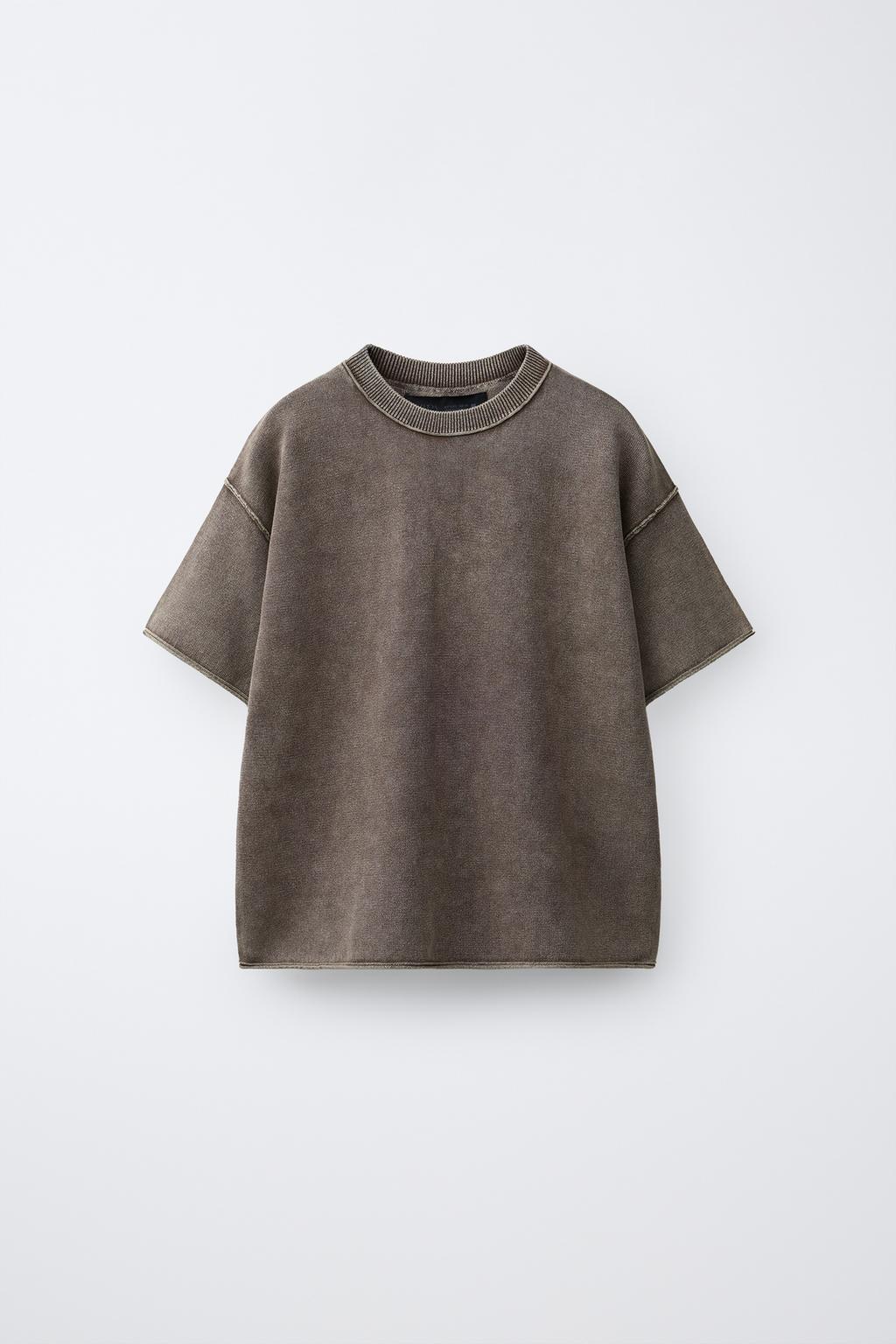 ФУТБОЛКА ИЗ ТРИКОТАЖА С ЭФФЕКТОМ ПОТЕРТОСТИ