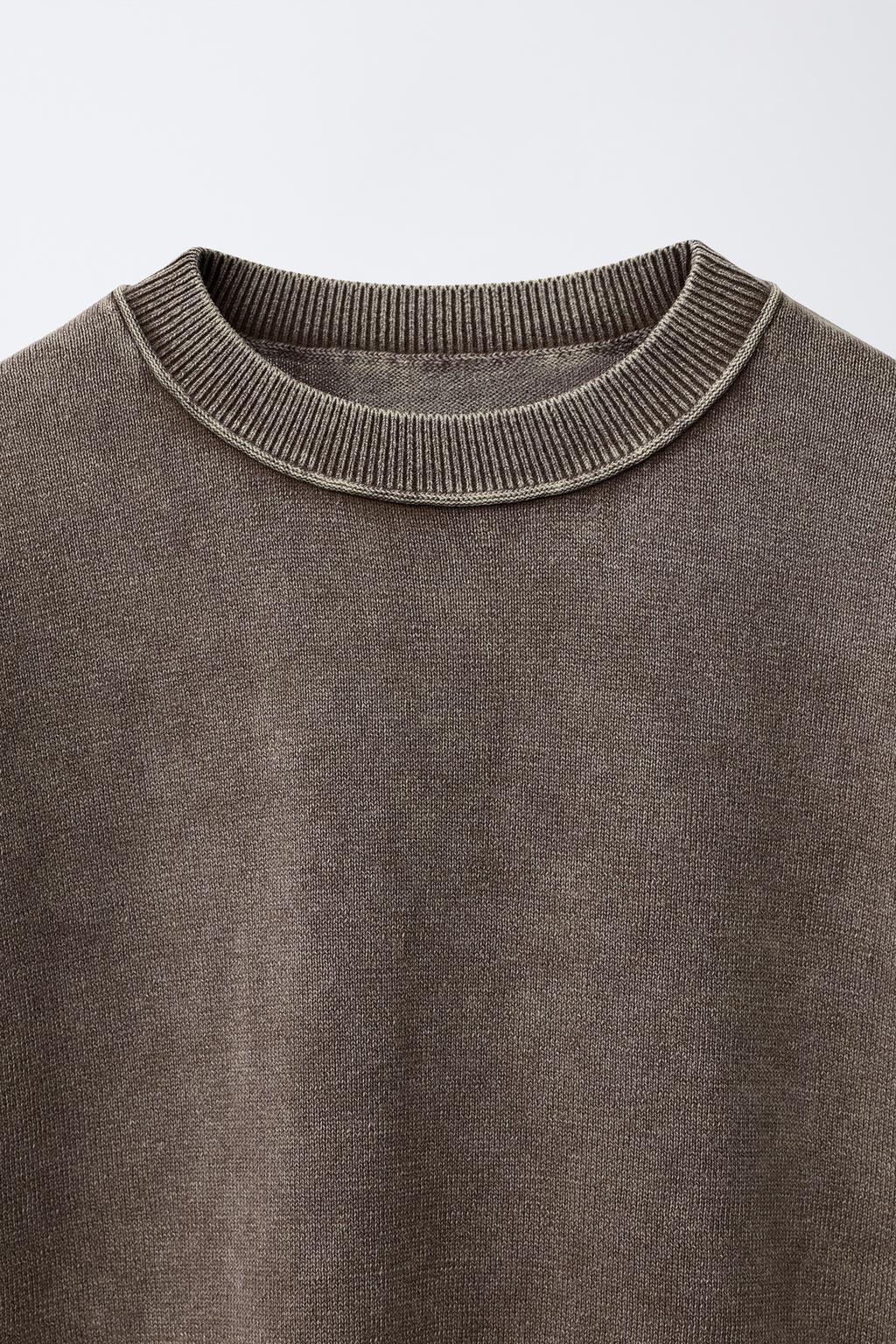 ФУТБОЛКА ИЗ ТРИКОТАЖА С ЭФФЕКТОМ ПОТЕРТОСТИ