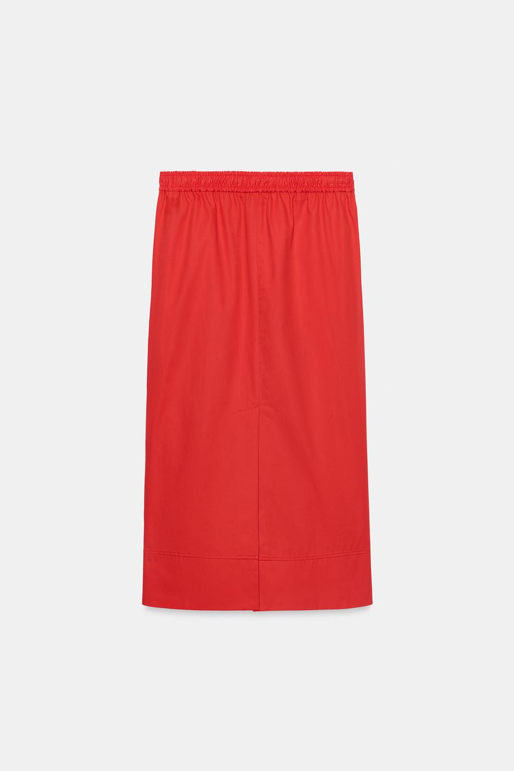 ЮБКА МИДИ ИЗ ПОПЛИНА — ZW COLLECTION