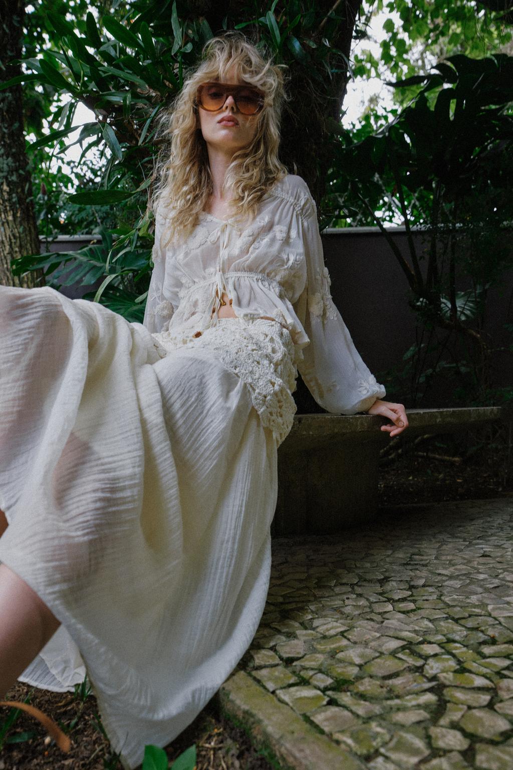 ЮБКА МИДИ КОМБИНИРОВАННАЯ КРЮЧКОМ