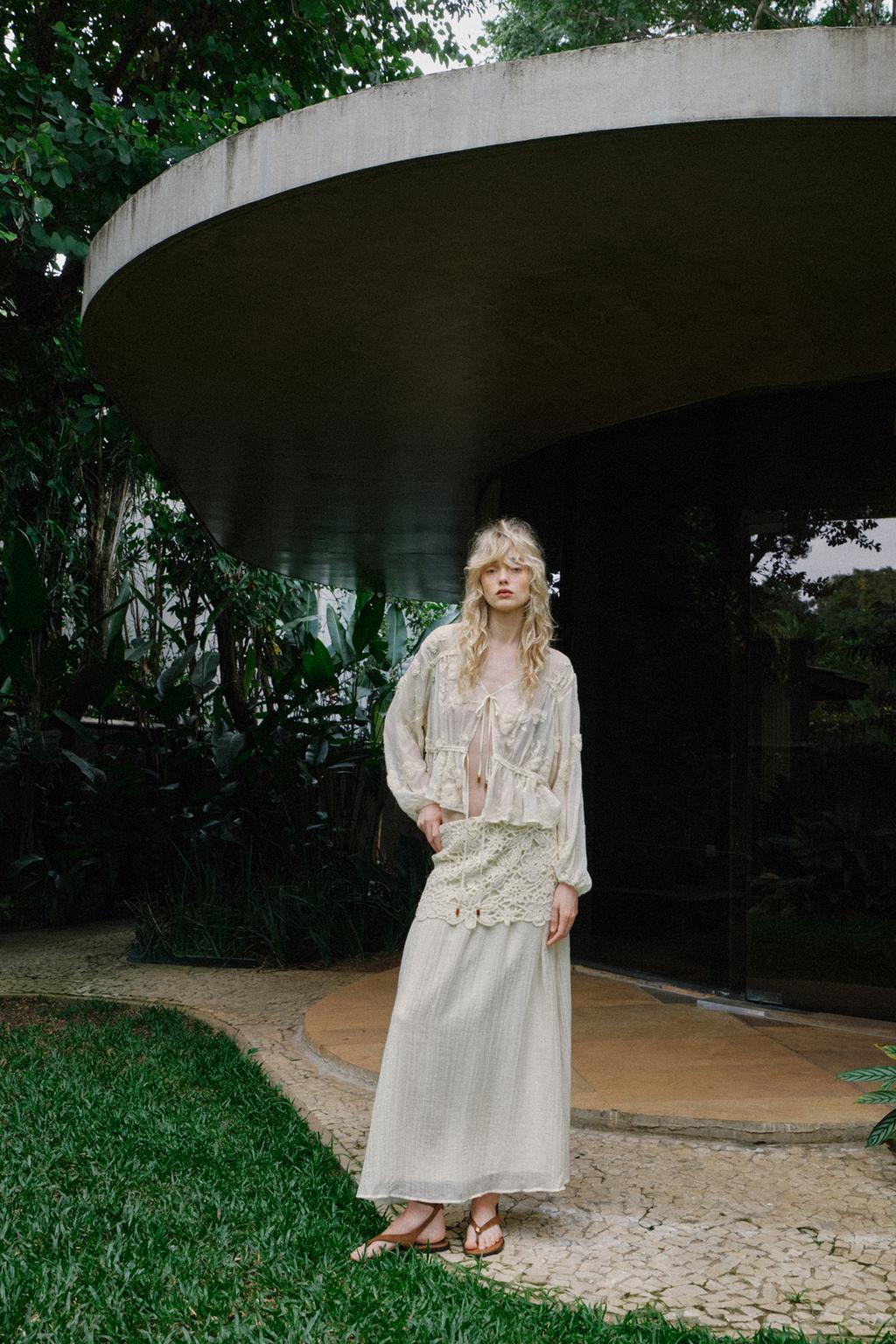 ЮБКА МИДИ КОМБИНИРОВАННАЯ КРЮЧКОМ