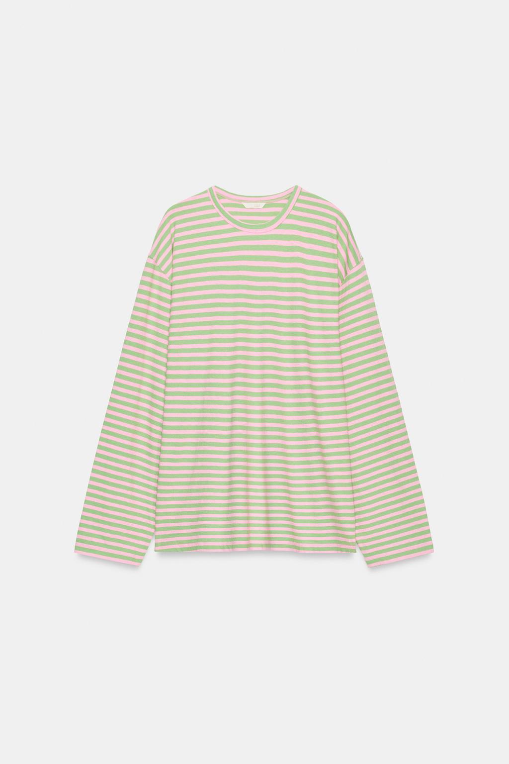 ФУТБОЛКА ИЗ ХЛОПКА И ЛЬНА В ПОЛОСКУ