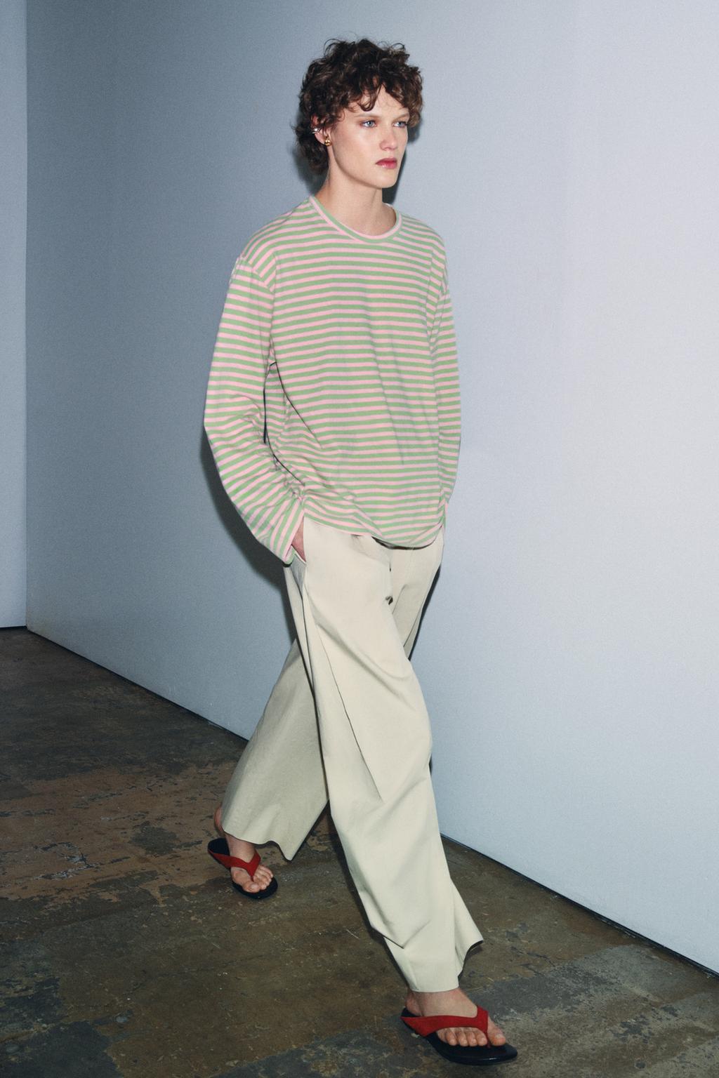 ФУТБОЛКА ИЗ ХЛОПКА И ЛЬНА В ПОЛОСКУ