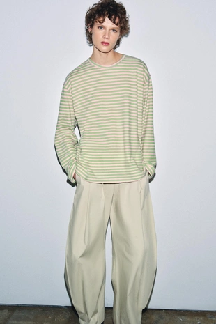 Футболка из хлопка и льна в полоску- Заказать в России