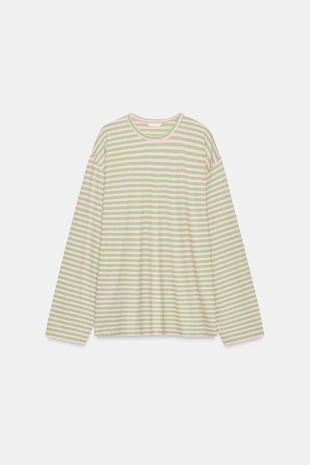 Футболка из хлопка и льна в полоску- Заказать в России