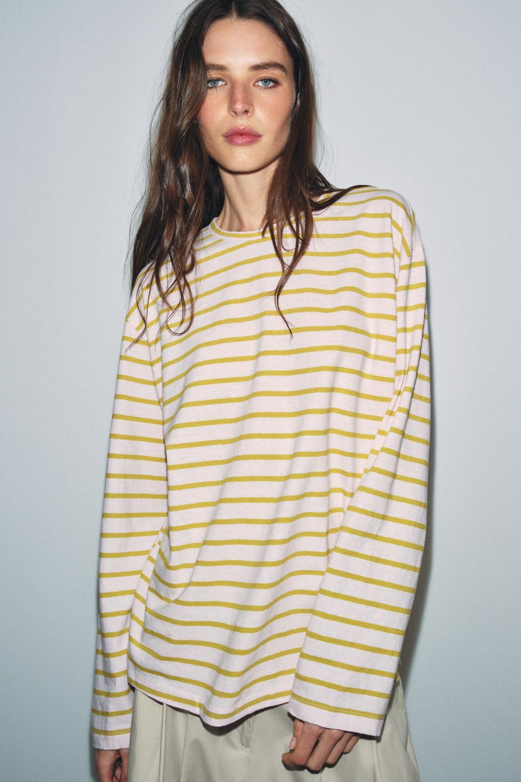 ФУТБОЛКА ИЗ ХЛОПКА И ЛЬНА В ПОЛОСКУ