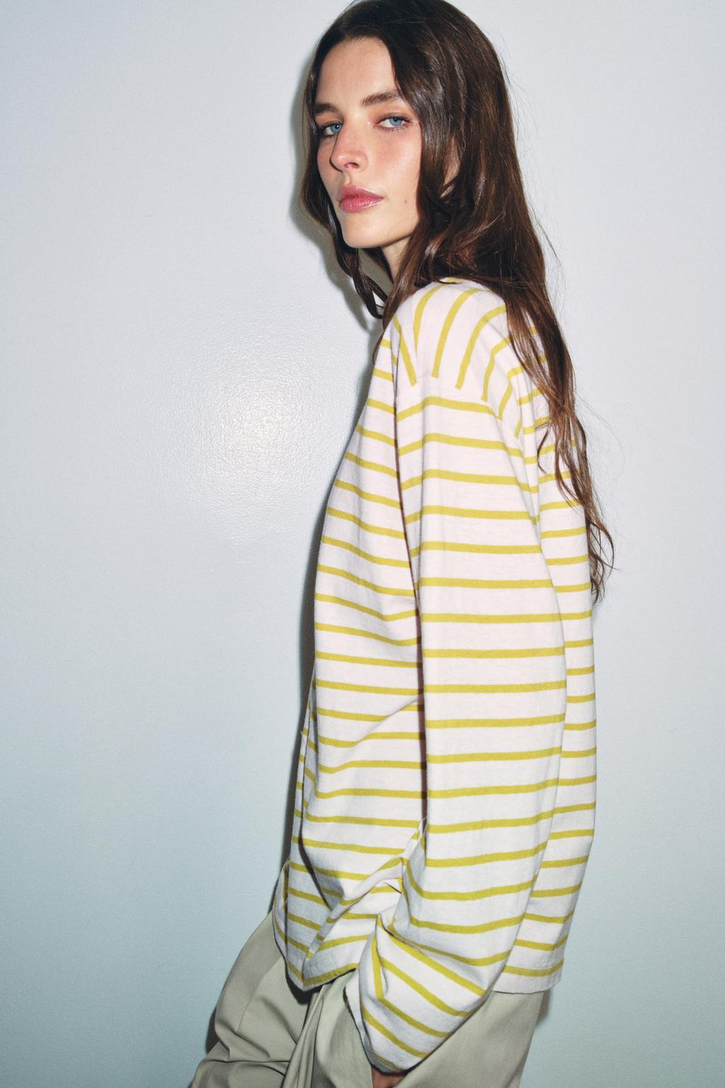 ФУТБОЛКА ИЗ ХЛОПКА И ЛЬНА В ПОЛОСКУ