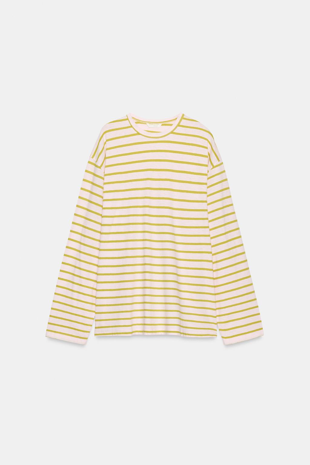 ФУТБОЛКА ИЗ ХЛОПКА И ЛЬНА В ПОЛОСКУ