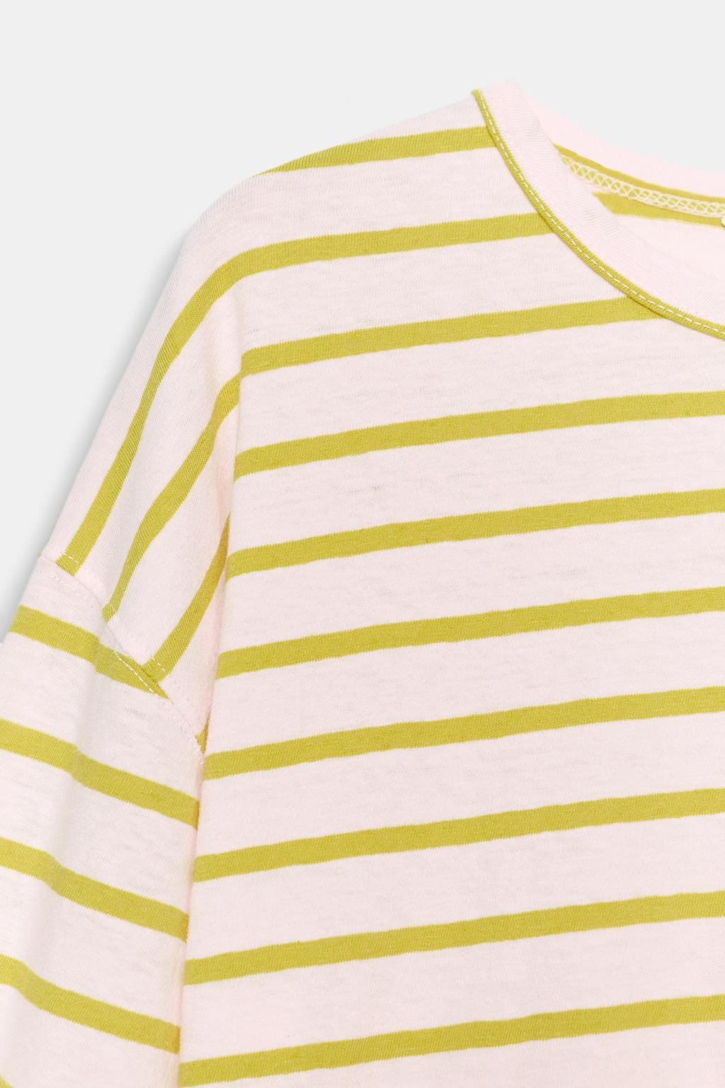 ФУТБОЛКА ИЗ ХЛОПКА И ЛЬНА В ПОЛОСКУ