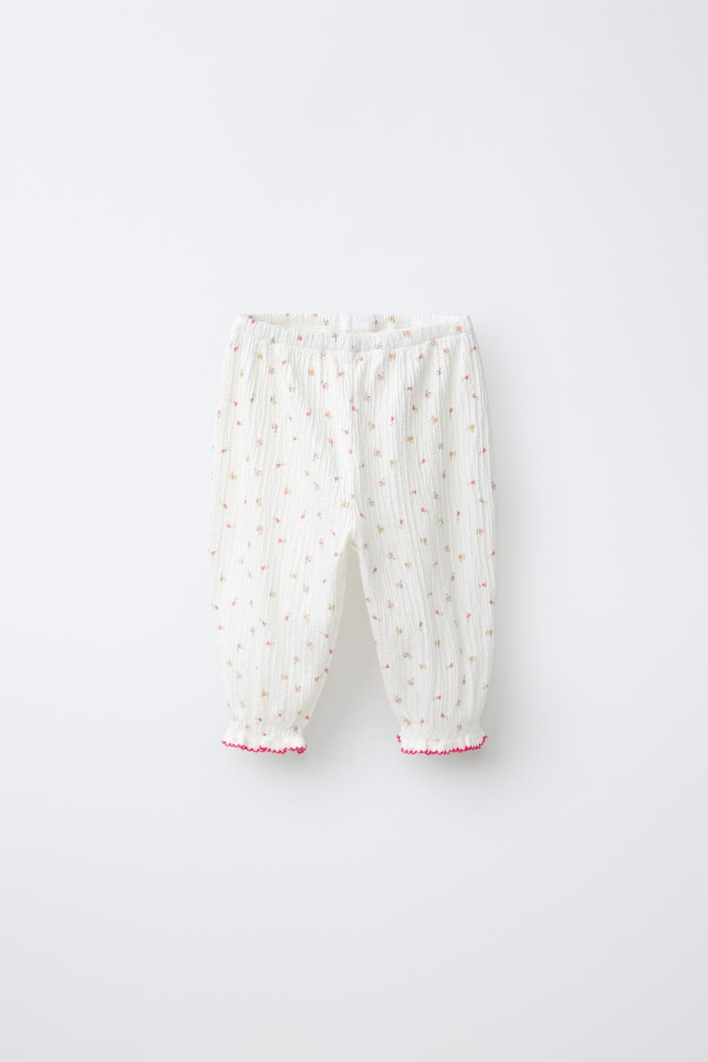 БРЮКИ С ЦВЕТОЧНЫМ УЗОРОМ И ТЕКСТУРОЙ