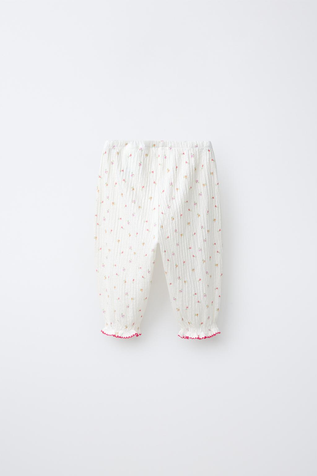 БРЮКИ С ЦВЕТОЧНЫМ УЗОРОМ И ТЕКСТУРОЙ