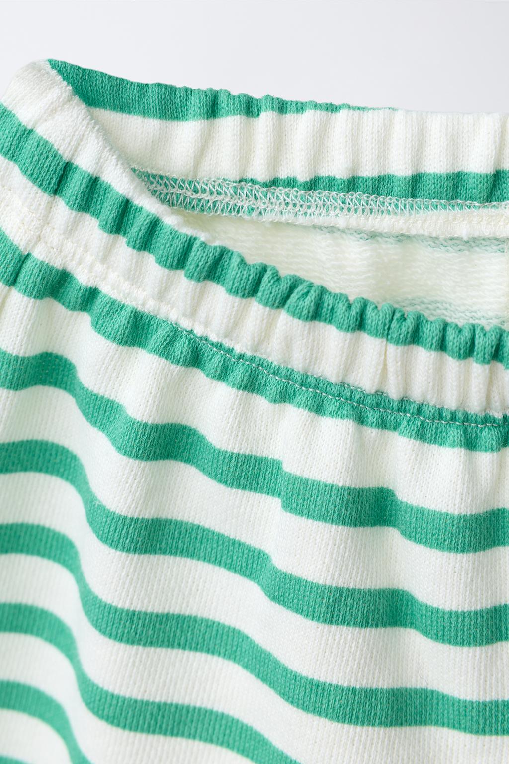 ШОРТЫ В ПОЛОСКУ С ВЫШИВКОЙ МАНДАРИНА