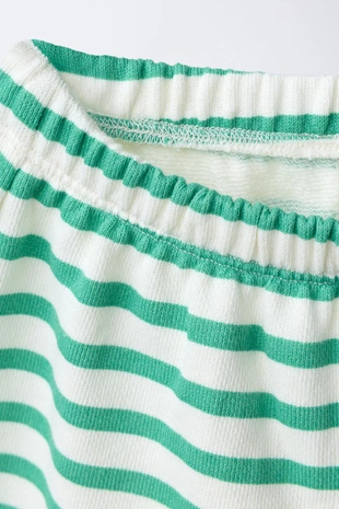 Шорты в полоску с вышивкой мандарина- Заказать в России