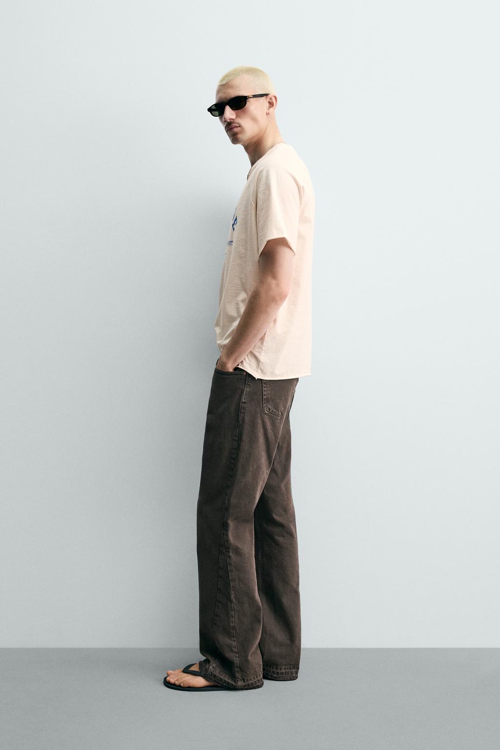 ФУТБОЛКА RELAXED FIT С НАДПИСЬЮ И ЭФФЕКТОМ ПОТЕРТОСТИ