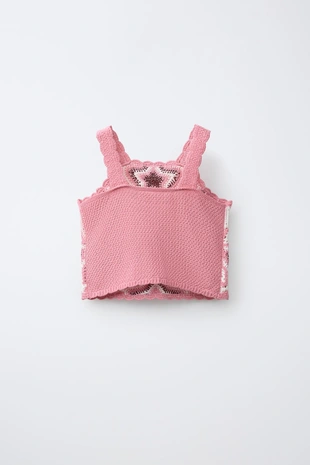 Топ из кружева кроше со звездами