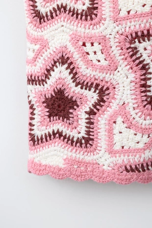 Топ из кружева кроше со звездами