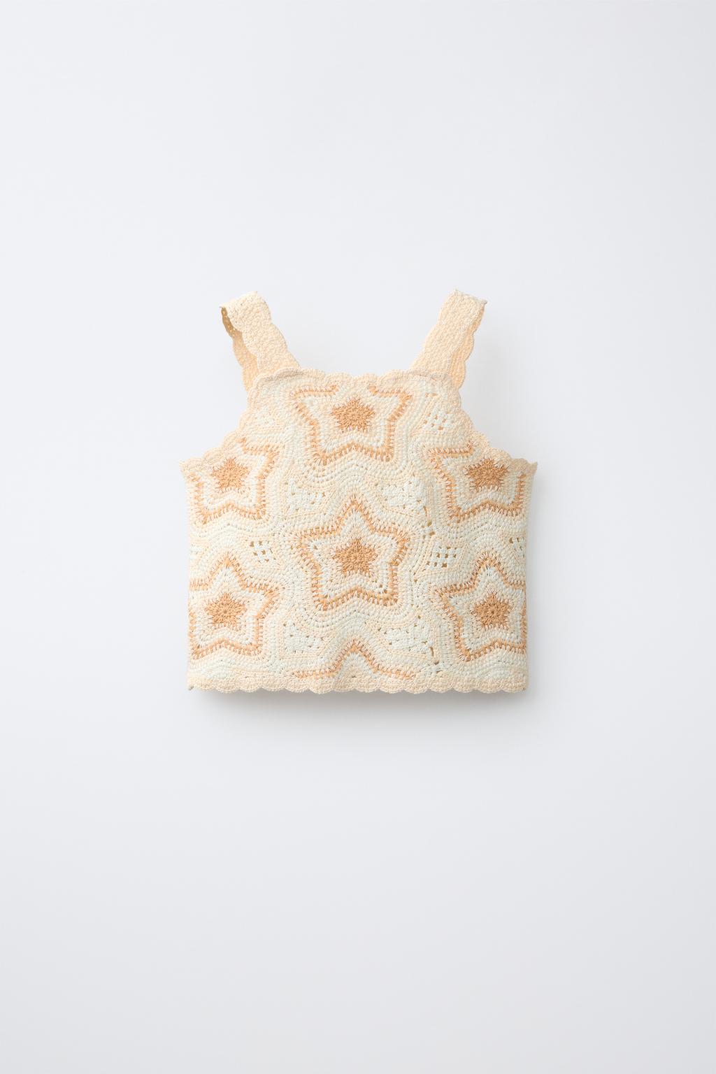 ТОП ИЗ КРУЖЕВА КРОШЕ СО ЗВЕЗДАМИ