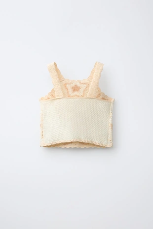 Топ из кружева кроше со звездами