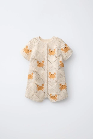 Короткий комбинезон с вязаным узором крабов- Заказать в России