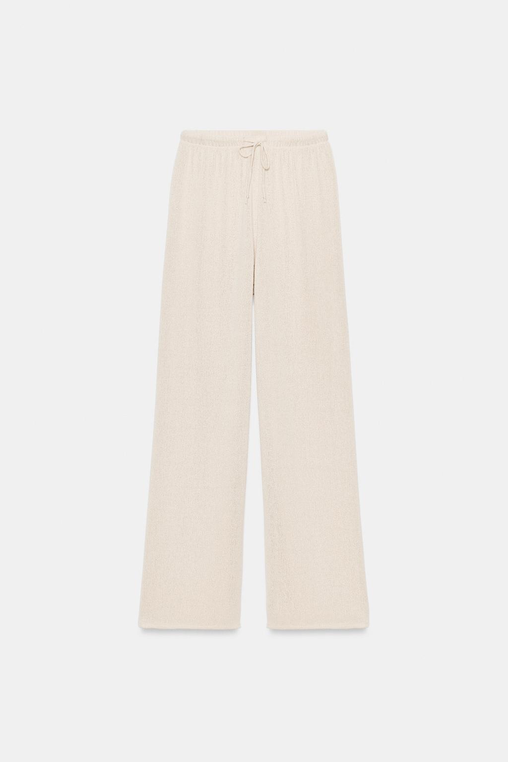 БРЮКИ WIDE LEG ИЗ ТКАНИ В ДЕРЕВЕНСКОМ СТИЛЕ