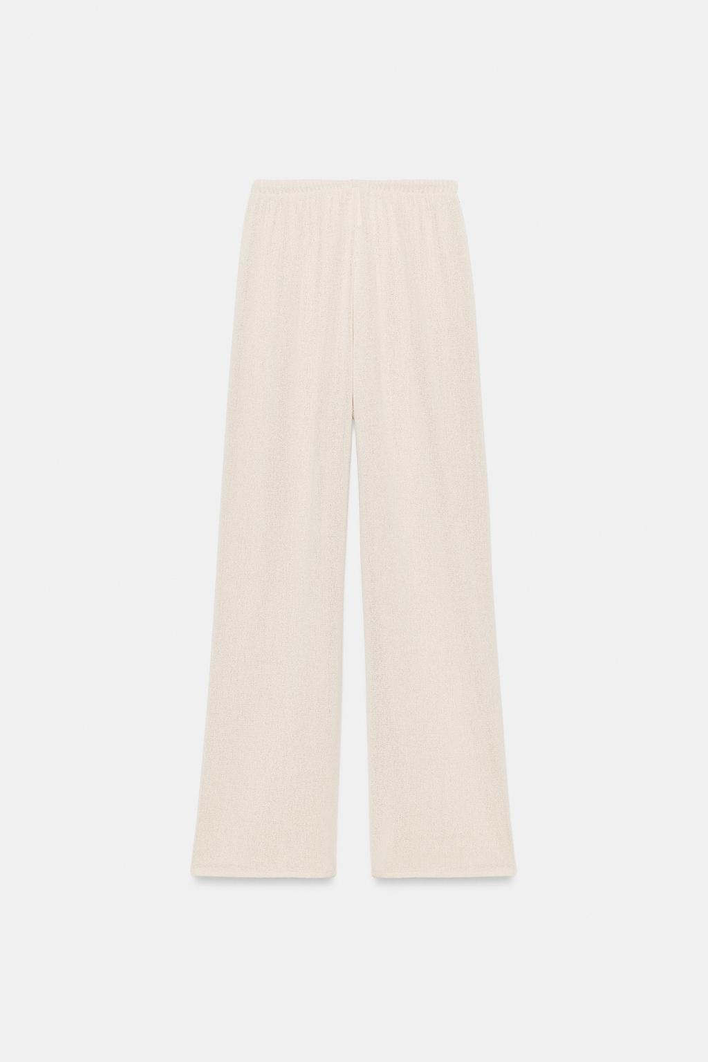 БРЮКИ WIDE LEG ИЗ ТКАНИ В ДЕРЕВЕНСКОМ СТИЛЕ