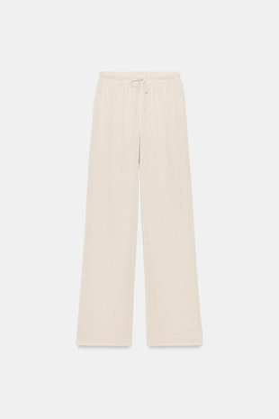 Брюки Wide Leg из ткани в деревенском стиле- Заказать в России