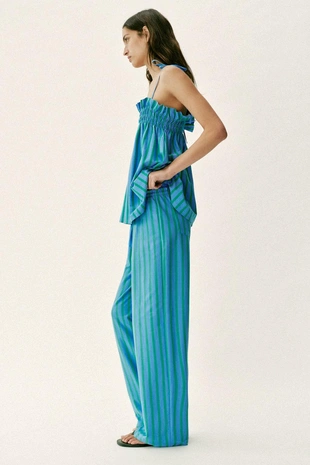 Брюки палаццо в полоску- Заказать в России