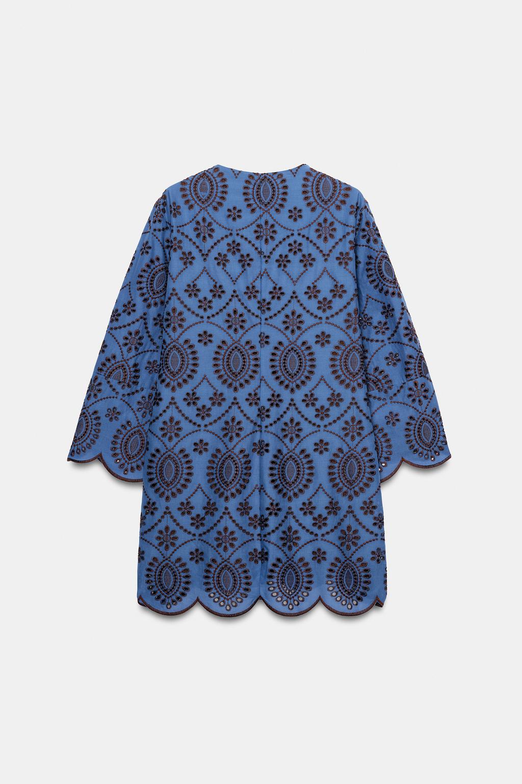 КОРОТКОЕ ПЛАТЬЕ С АЖУРНОЙ ВЫШИВКОЙ