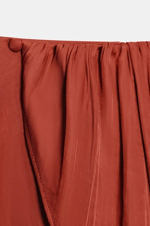 Короткое асимметричное платье с поясом- Заказать в России