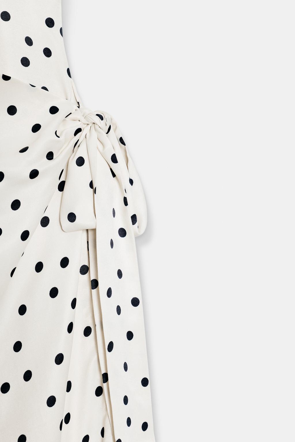 АТЛАСНОЕ ПЛАТЬЕ ХАЛТЕР В ГОРОШЕК