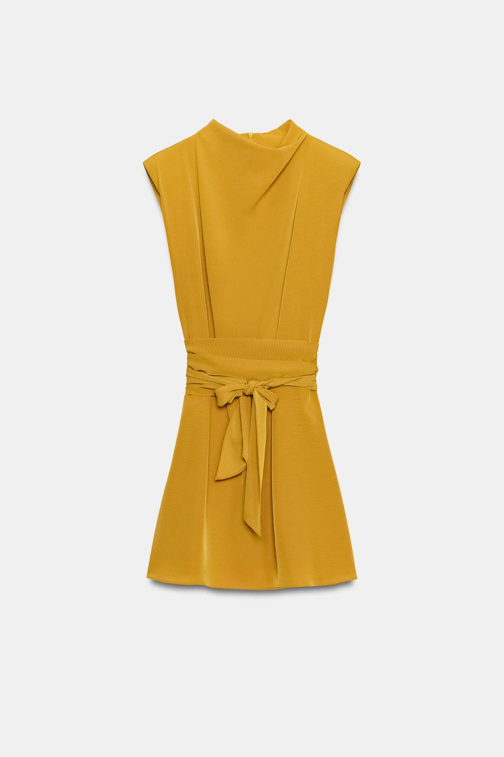 КОРОТКОЕ ПЛАТЬЕ С ЗАВЯЗКАМИ И ПОДПЛЕЧНИКАМИ