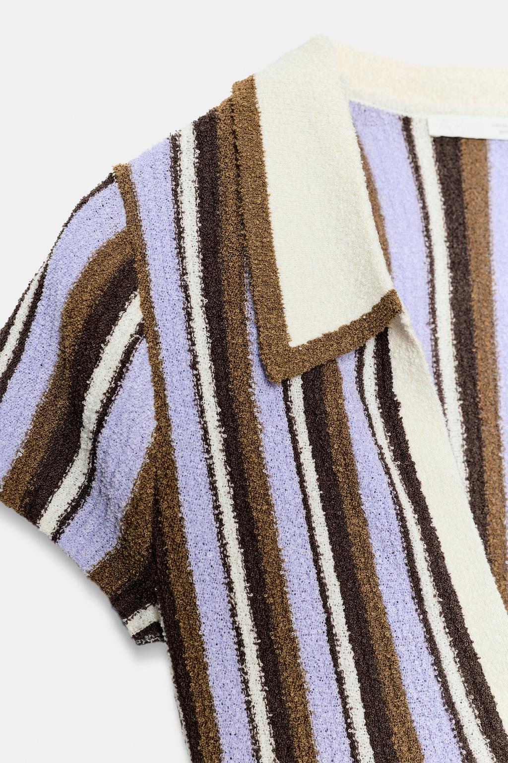 ПОЛОСАТОЕ ПЛАТЬЕ С ВОРОТНИКОМ ПОЛО