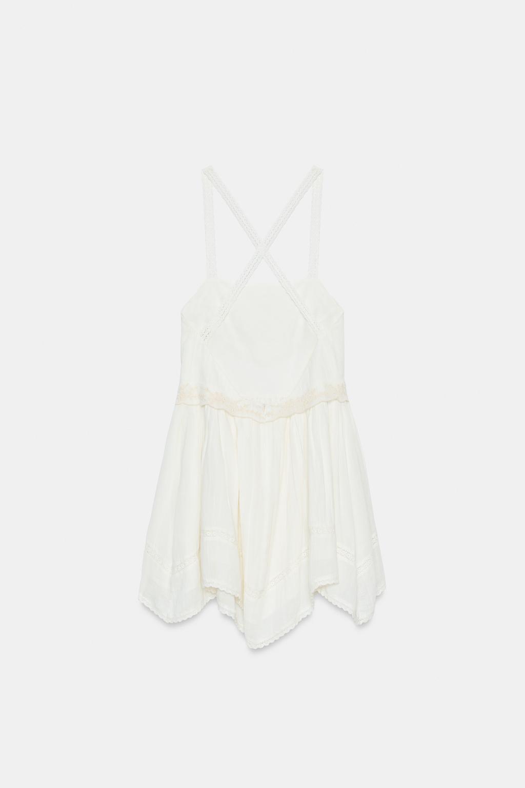 МИНИ-ПЛАТЬЕ ИЗ ГАЗА С ВЫШИВКОЙ