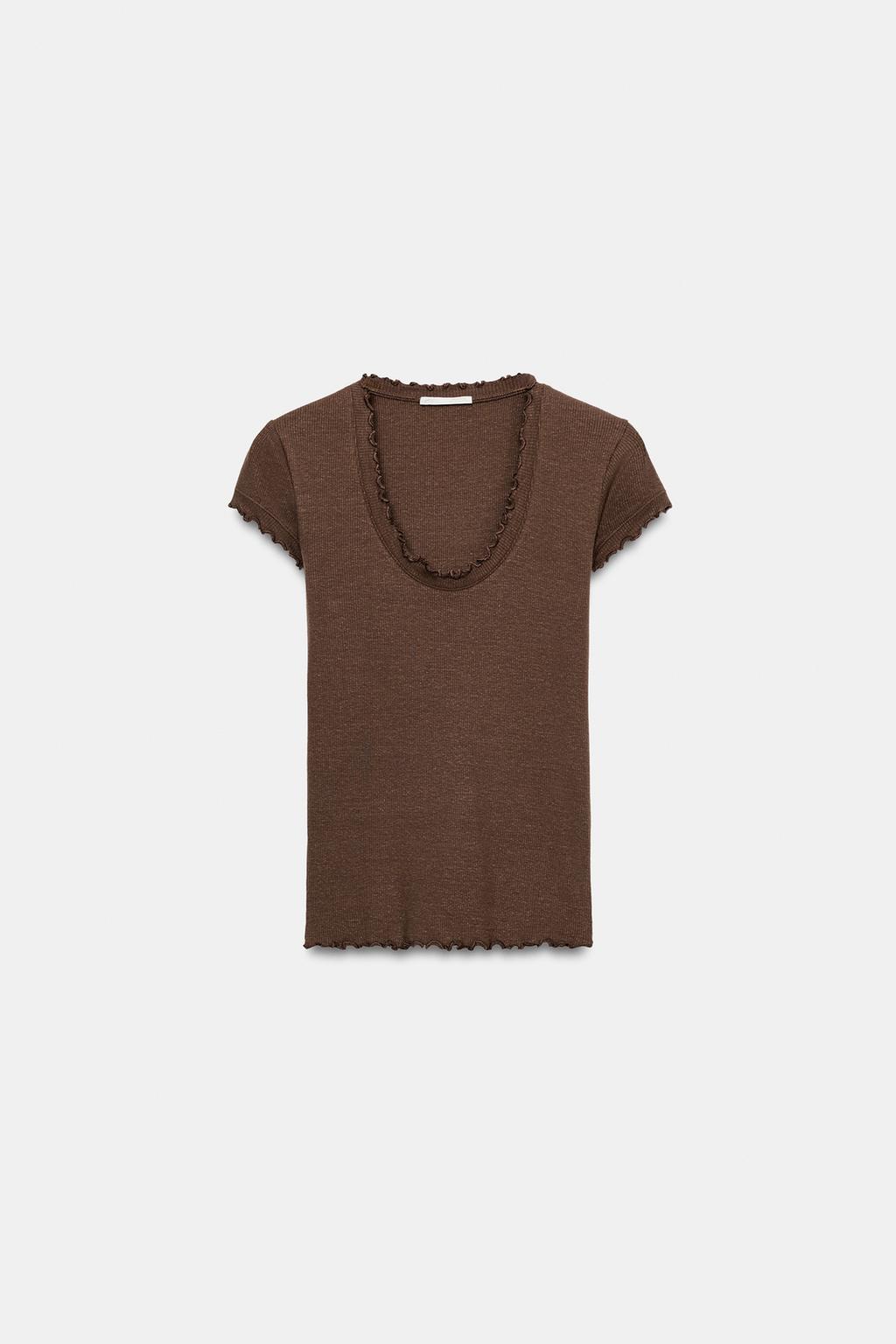 ФУТБОЛКА ИЗ СМЕСОВОГО ЛЬНА С КОРОТКИМИ РУКАВАМИ