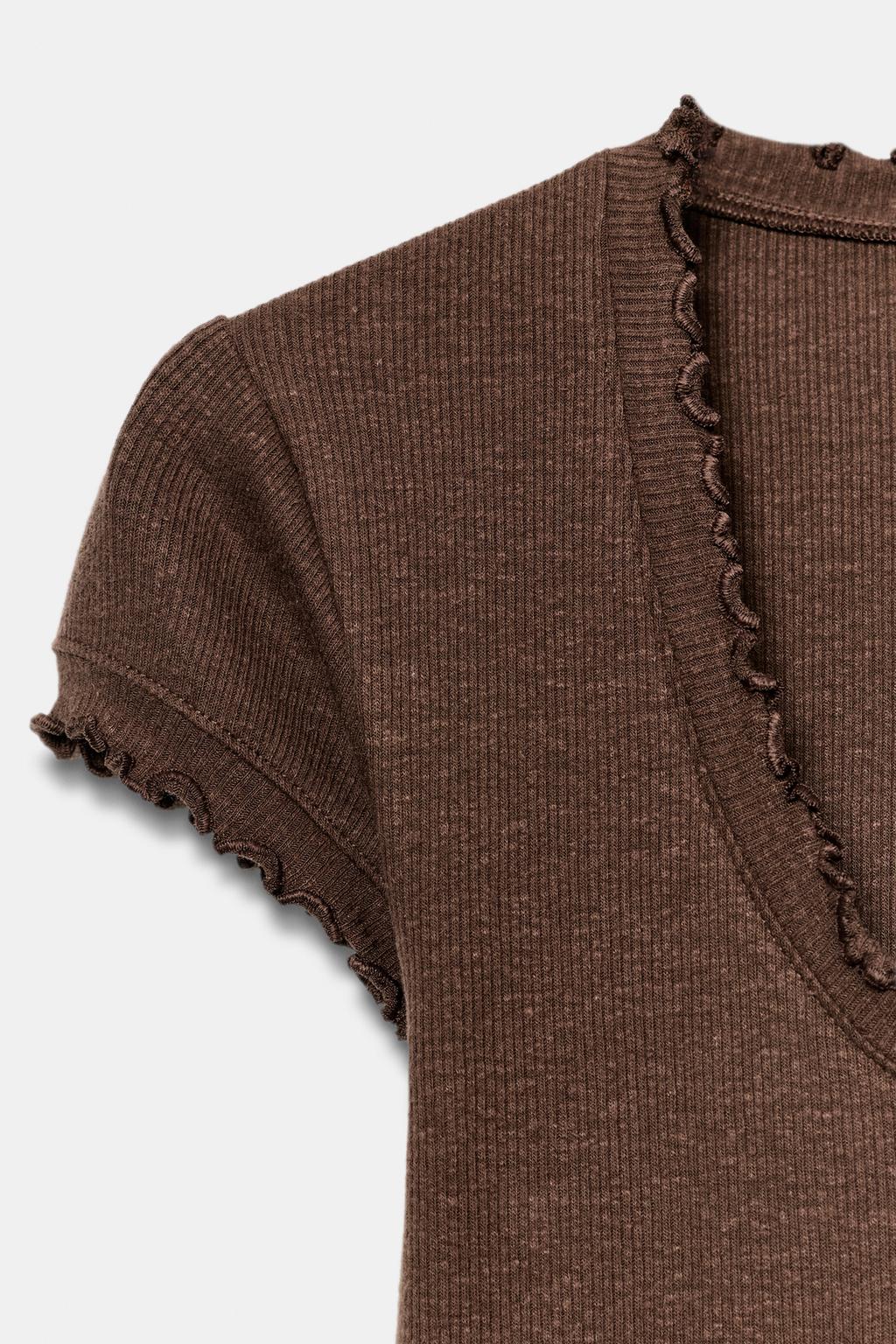 ФУТБОЛКА ИЗ СМЕСОВОГО ЛЬНА С КОРОТКИМИ РУКАВАМИ