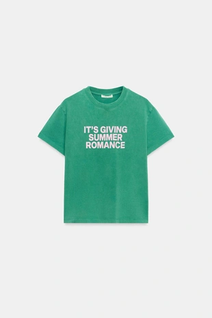 Футболка с надписью и эффектом потертости- Заказать в России