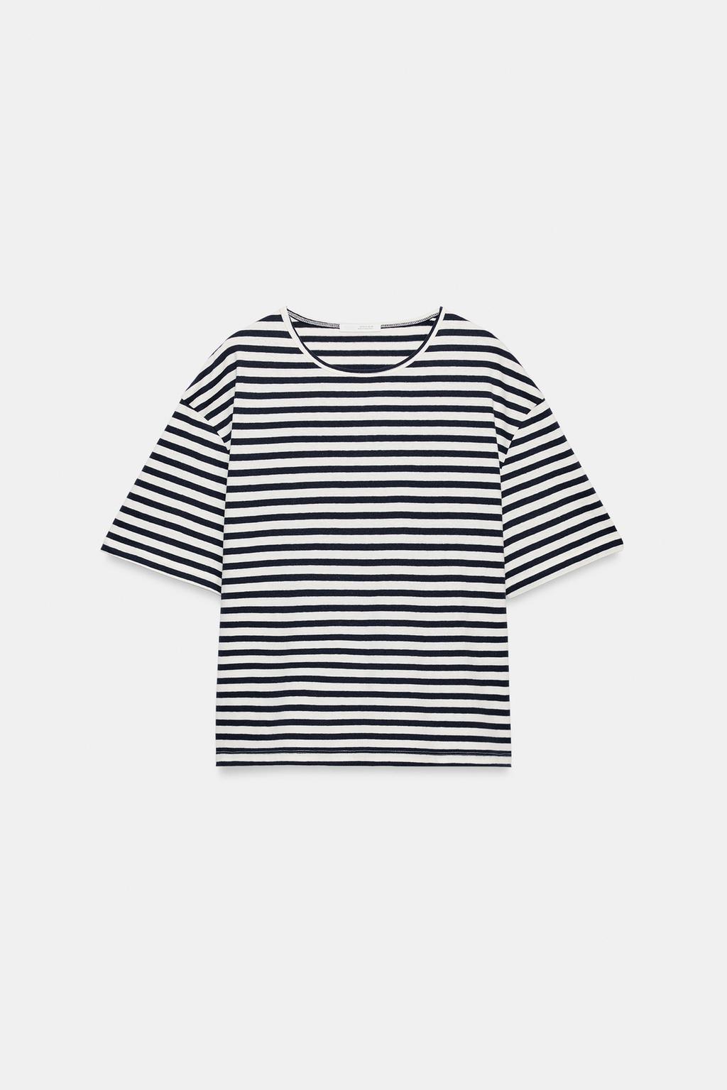 ФУТБОЛКА В ПОЛОСКУ С КОРОТКИМИ РУКАВАМИ