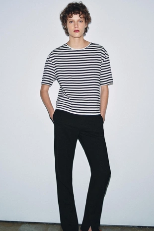 Футболка в полоску с короткими рукавами- Заказать в России