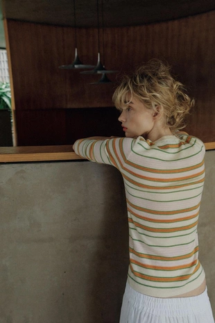 Джемпер вязаный на пуговицах- Заказать в России