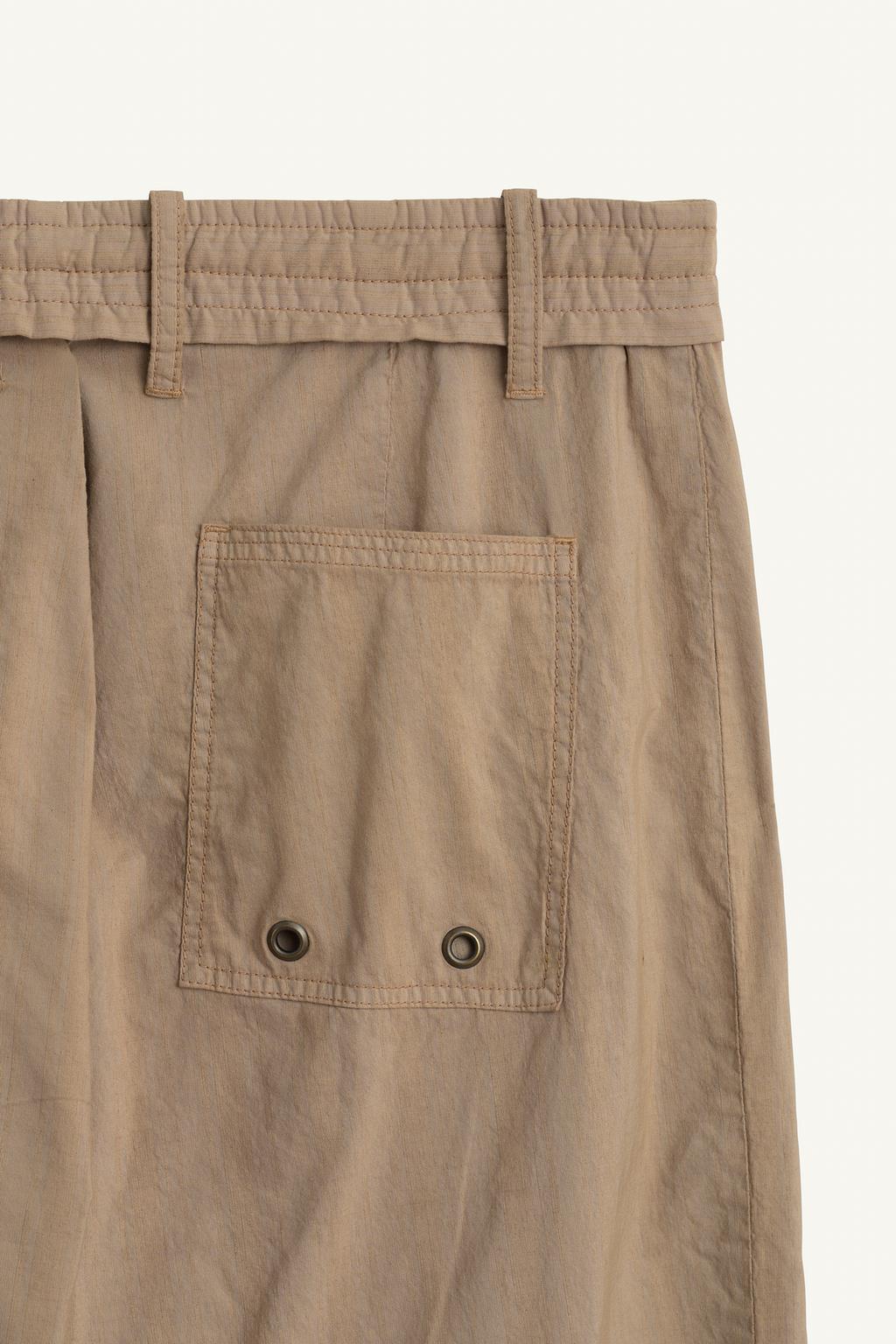 Брюки с завышенной талией из смесовой хлопковой и льняной ткани