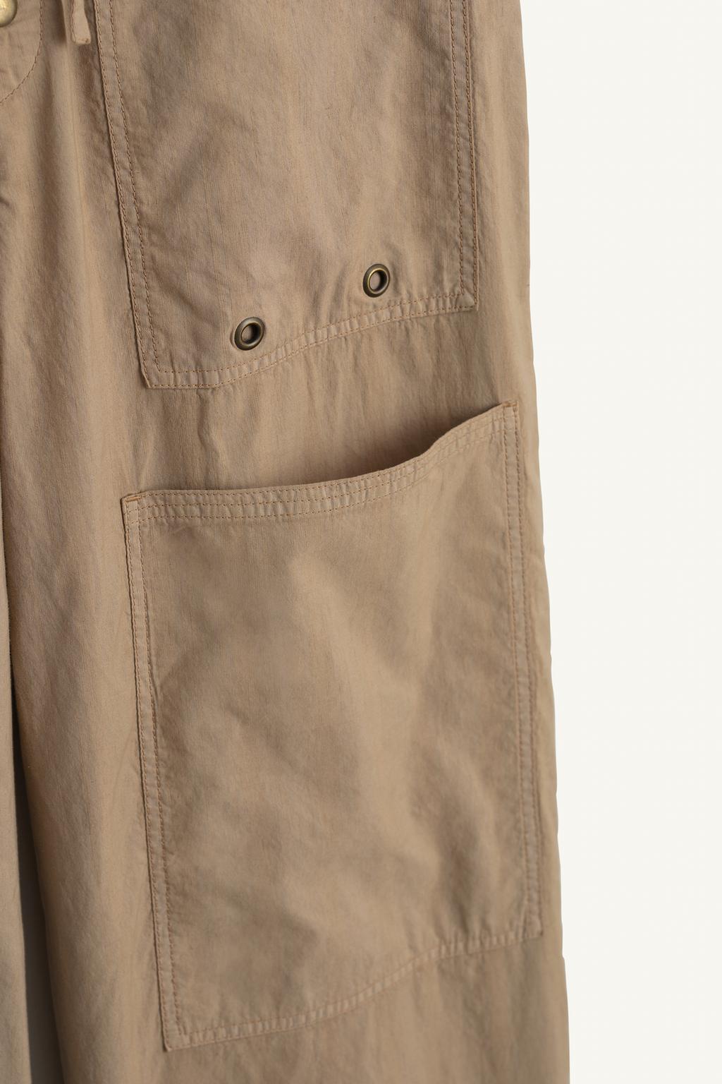 Брюки с завышенной талией из смесовой хлопковой и льняной ткани