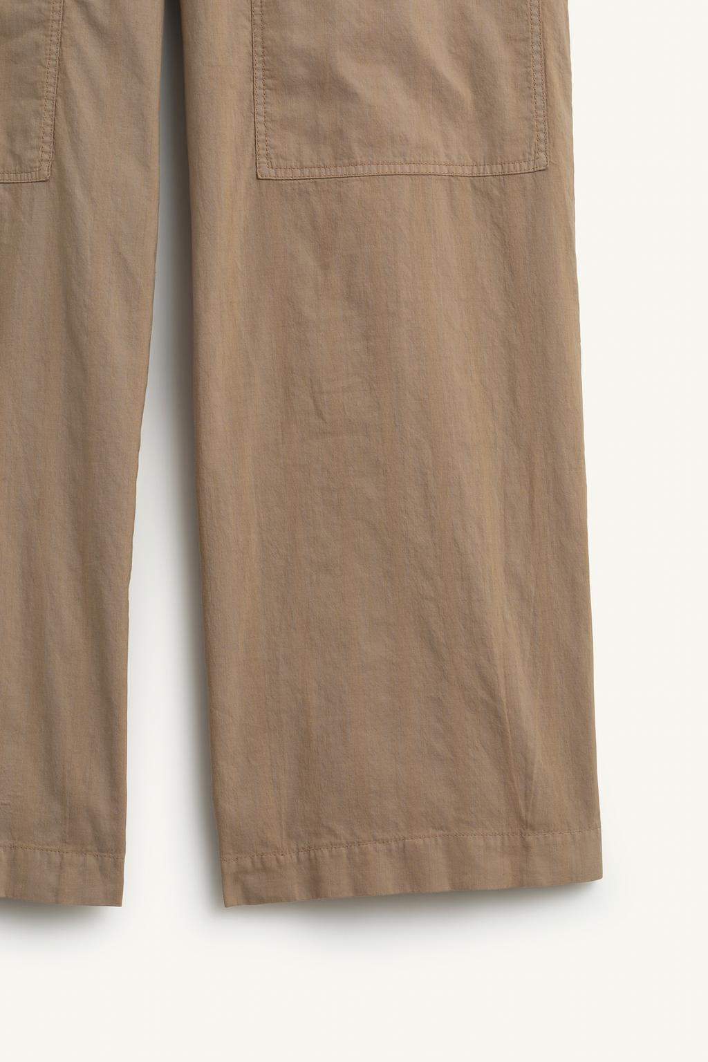 Брюки с завышенной талией из смесовой хлопковой и льняной ткани