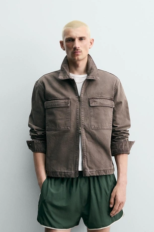 Укороченная куртка на молнии- Заказать в России