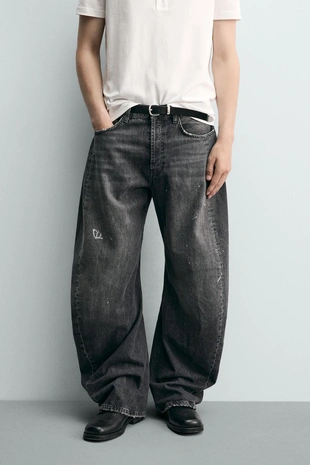 Джинсы Barrel Fit с декоративными швами- Заказать в России