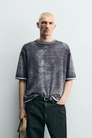 Футболка с эффектом потертости- Заказать в России