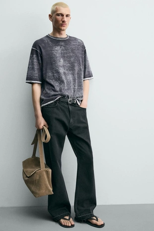 Футболка с эффектом потертости- Заказать в России