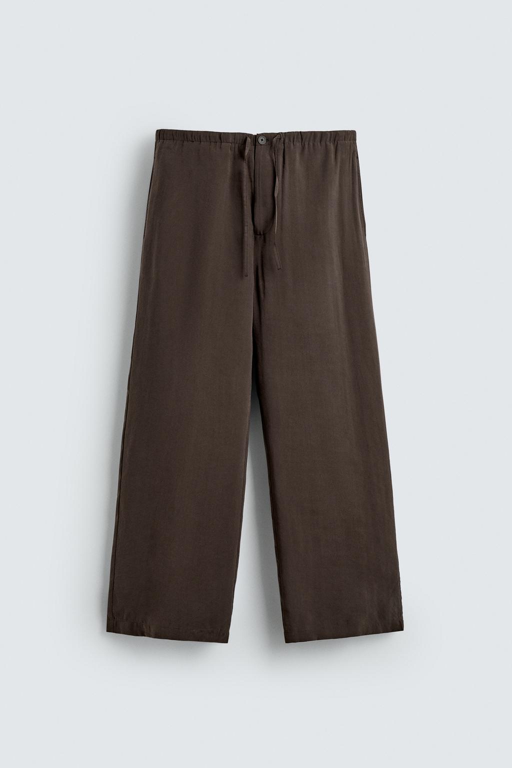 БРЮКИ RELAXED FIT ИЗ СТРУЯЩЕЙСЯ ТКАНИ