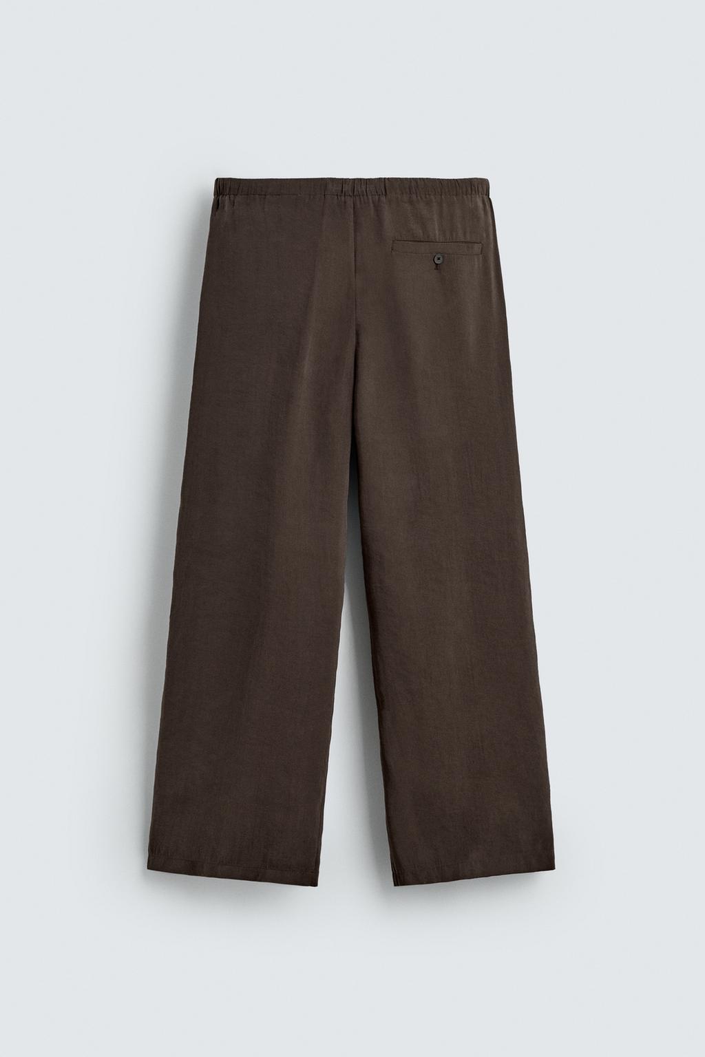 БРЮКИ RELAXED FIT ИЗ СТРУЯЩЕЙСЯ ТКАНИ