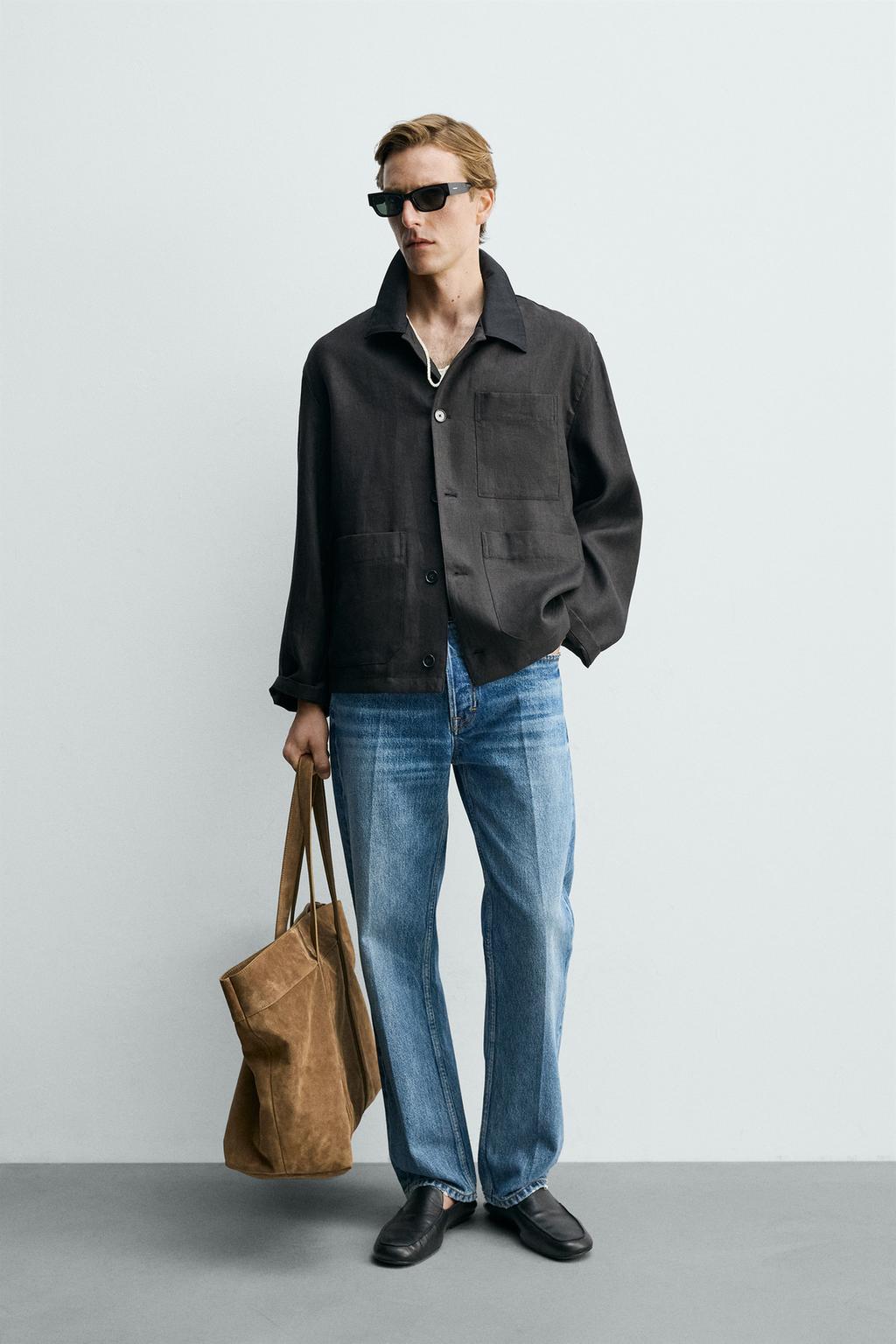 КУРТКА-РУБАШКА СВОБОДНОГО КРОЯ ИЗ СМЕСОВОГО ЛЬНА